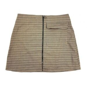 Topshop Women 8 Beige Midi Skirt Zip Up Pocket